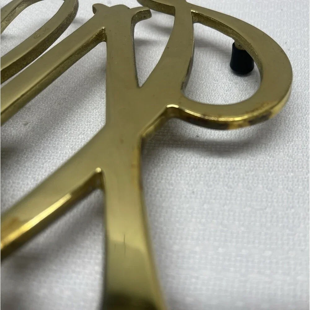 Brass William and Mary Cypher Trivet Classic Traditional Williamsburg 1950 Decor